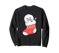 Adorable bébé Phoque du Groenland dans Une Chaussette de Noël Sweatshirt