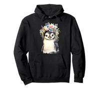 Adorable bébé Pingouin Aquarelle avec Couronne Florale Sweat à Capuche