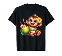 Adorable bébé Singe Tropical à la Noix de Coco T-Shirt