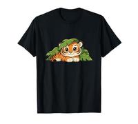 Adorable bébé Tigre caché dans Les Feuilles de la Jungle T-Shirt