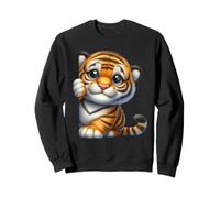 Adorable bébé Tigre Qui Regarde Un Animal de Dessin animé Sweatshirt