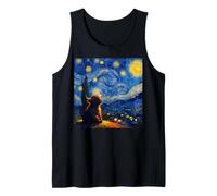 Adorable bébé Vache Highland Graphique Van Gogh Nuit étoilée Débardeur