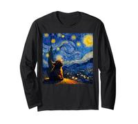 Adorable bébé Vache Highland Graphique Van Gogh Nuit étoilée Manche Longue