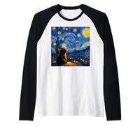 Adorable bébé Vache Highland Graphique Van Gogh Nuit étoilée Manche Raglan