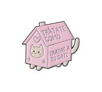 Adorable bijou félin avec lunettes de soleil - Broche élégante en métal - Accessoire de badge en forme de chat de dessin animé, taille unique, Comme décrit