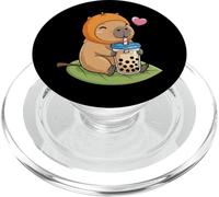 Adorable Boba Capybara avec Chapeau Orange Motif thé aux Perles Kawaii PopSockets PopGrip pour MagSafe