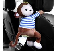 Adorable boîte à mouchoirs en forme de singe à suspendre, accessoire parfait pour les voitures et les maisons, pratique pour un accès facile aux mouchoirs à tout moment (bleu)