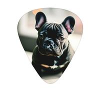 Adorable boîte de rangement pour médiators de guitare acoustique avec imprimé bouledogue français, différentes épaisseurs