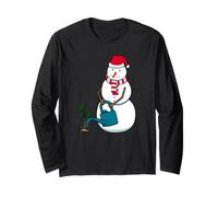 Adorable Bonhomme de Neige appréciant Le Jardinage Manche Longue