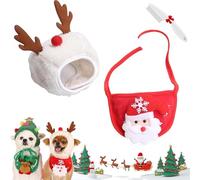 Adorable Bonnet Sapin De Noël Pom-Pom, Chapeau De Noël Réglable pour Chien, Chapeaux De Santa pour Chien, Costume Sapin Chat, Décoration De Noëls pour Chiens Chats (C,S)