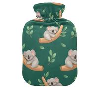 Adorable bouillotte avec housse souple motif koalas arbre vert pour soulager les douleurs au cou et aux épaules Taille S