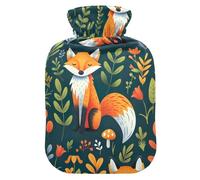 Adorable bouillotte verte avec housse souple pour soulager les douleurs au cou et aux épaules Taille S