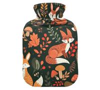 Adorable bouillotte verte d'automne avec housse souple pour chauffe-pieds, soulagement de la douleur, taille S