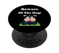 Adorable Bouledogue de Dessin animé « Beware of Dog » PopSockets PopGrip Adhésif