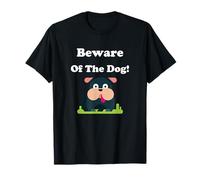 Adorable Bouledogue de Dessin animé « Beware of Dog » T-Shirt