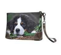 Adorable Bouvier Bernois,Sacs à Main en Cuir PU pour Femmes, Pochette à Fermeture éclair, Portefeuille, Sac à Main avec dragonne