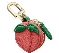 Adorable breloque de sac en cuir motif fruits - Kawaii Y2K porte-clés mini portefeuille PU fermeture éclair porte-monnaie monnaie pochette cadeau accessoire pour sac à main sac à dos décoration voyage