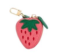 Adorable breloque de sac en cuir motif fruits - Kawaii Y2K porte-clés mini portefeuille PU fermeture éclair porte-monnaie monnaie pochette cadeau accessoire pour sac à main sac à dos décoration voyage