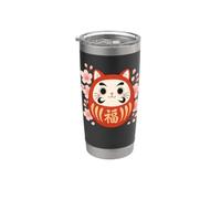 Adorable breloque porte-bonheur en forme de chat Daruma San Sakura Gobelet isotherme en acier inoxydable double paroi