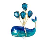 Adorable broche baleine de dessin animé accentuée par des ballons scintillants unisexe en alliage bijoux pour sacs à dos et tenues accessoire de style ballon broche, taille unique, Comme décrit