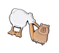 Adorable broche Capybaras en forme d'animal - Élégante - Texture en alliage - Pour déguisement de fête et cadeau, taille unique, Comme décrit