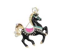 Adorable broche créative en forme de cheval avec motif de dopamine coloré pour des styles doux et énergiques pour améliorer la dopamine de cheval colorée en alliage accessoire tendance, One Size