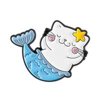 Adorable broche en forme de chat avec couleurs vibrantes - Unisexe - Accessoire de mode pour un usage quotidien - Accessoires de bijoux pour sirènes et chats, taille unique, Comme décrit