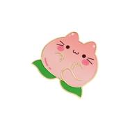 Adorable broche en forme de chat sur le thème des fruits en alliage