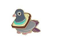 Adorable broche en forme d'oiseau en métal émaillé pour col de blé, motif animal de dessin animé amusant pour chemise, sac, revers, bijoux, accessoires, cadeau
