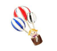 Adorable broche montgolfière en alliage émaillé, accessoire décoratif pour robes, manteaux, sacs, épingle décorative, pendentif fille dessin animé pour vestes, taille unique, Comme décrit
