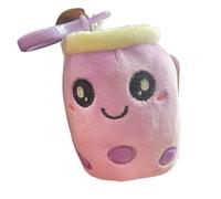 Adorable Bubble Tea Peluche, Boba Plushie avec Porte-clés, Jouet Doux Squishy (Taro)