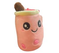 Adorable Bubble Tea Peluche, Boba Plushie avec Porte-clés, Jouet Squishy Doux (Peach)