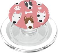 Adorable Bull Terrier Visages Os Ludique Chien Lover Art PopSockets PopGrip pour MagSafe