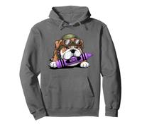 Adorable Bulldog Militaire I Eat Crayons Grunt MRE Eater Jarhead Sweat à Capuche