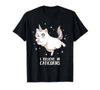 Adorable Cadeau Amusant Arc-en-Ciel Caticorn Fantasy Licorne Chat Maman T-Shirt
