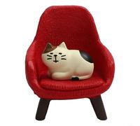 Adorable canapé en résine avec motif chat de dessin animé pour décoration d'intérieur et amoureux des chats (chaise chat rouge)