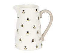 Adorable carafe en céramique blanche avec poignée contrastée - 21,7 cm x 18,2 cm (1 pièce) - Parfait pour la décoration de la maison, cadeau unique de fête des mères