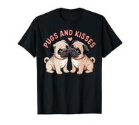 Adorable Carlin et Bisous pour Les Amoureux des Chiens T-Shirt Graphique avec Valeur