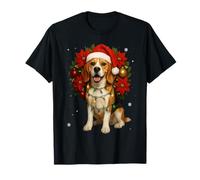 Adorable Chapeau de Père Noël Beagle Couronne de gui Chien de Noël T-Shirt