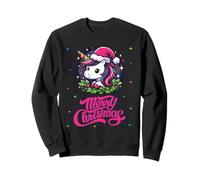Adorable Chapeau de Père Noël Licorne pour fête de Noël Sweatshirt