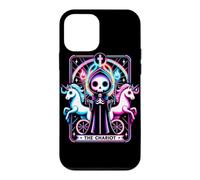 Adorable Chariot Gothique Tarot Squelette Licornes Coque pour iPhone 12 Mini