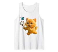 Adorable Chat chassant Le Papillon, Adorable Lion animé Le Chat Débardeur