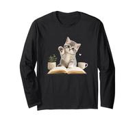 Adorable Chat d'étude pour la rentrée des Classes Manche Longue