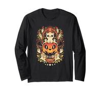 Adorable Chat d'halloween Jack O'Lantern Art Occulte EduEly Manche Longue