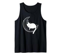 Adorable Chat endormi Lune pour Amoureux des Chats, Motif Nuit de rêve Débardeur