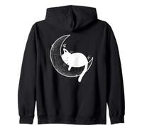Adorable Chat endormi Lune pour Amoureux des Chats, Motif Nuit de rêve Sweat à Capuche