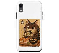 Adorable Chat Japonais Mangeant des sushis Coque pour iPhone XR