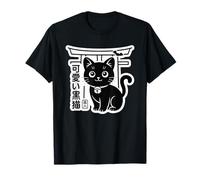 Adorable Chat Kanji avec Torii - Kawaii Japonais Halloween T-Shirt