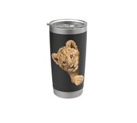 Adorable chat lionceau sauvage Gobelet isotherme en acier inoxydable double paroi
