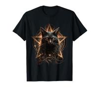 Adorable chat noir pentacle étoile gothique chaton T-Shirt